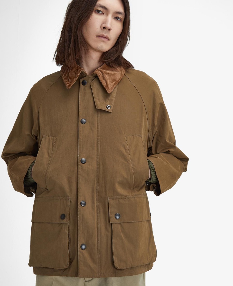 jaqueta casual oversized bedale na cor pêssego.