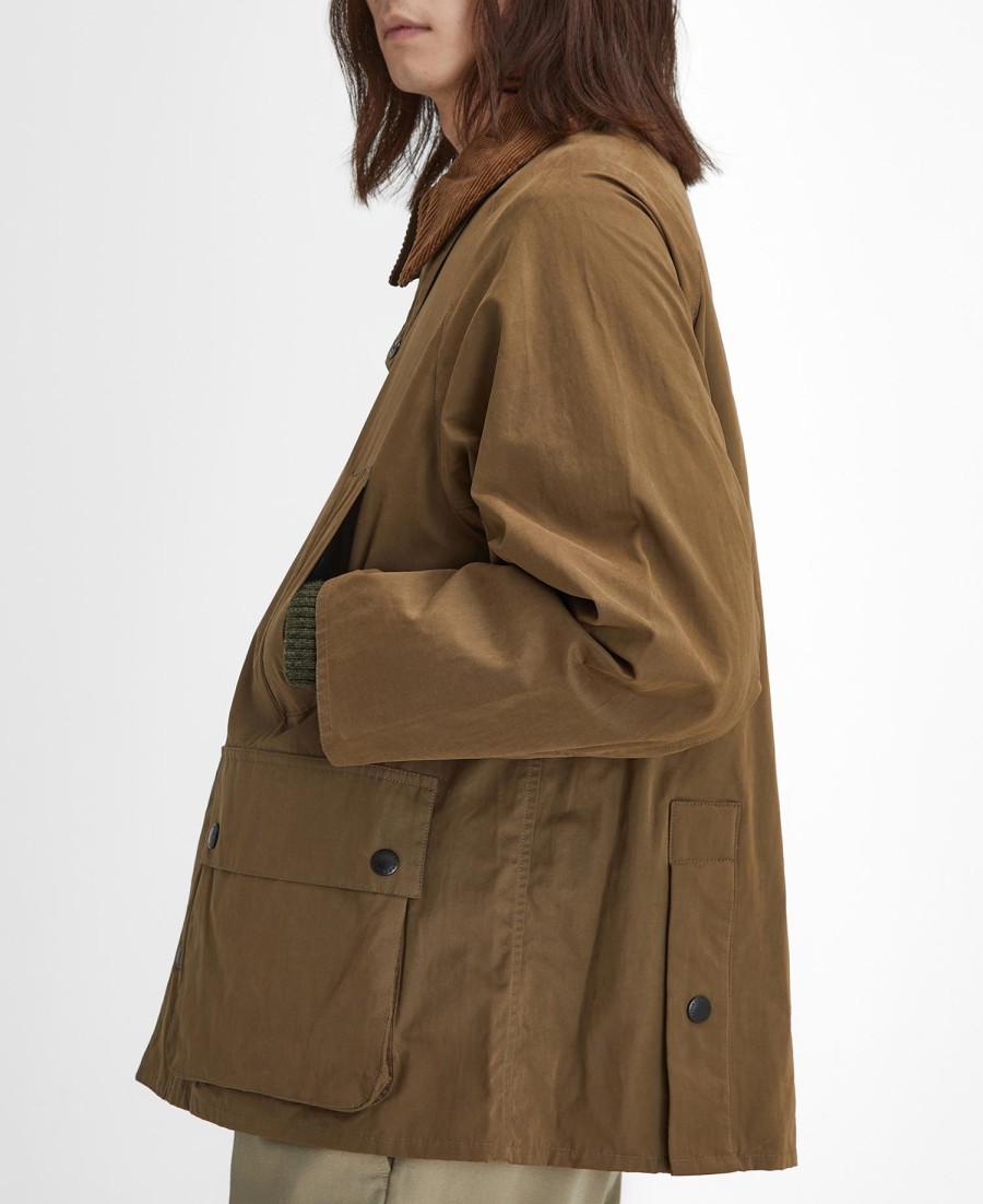 jaqueta casual oversized bedale na cor pêssego.