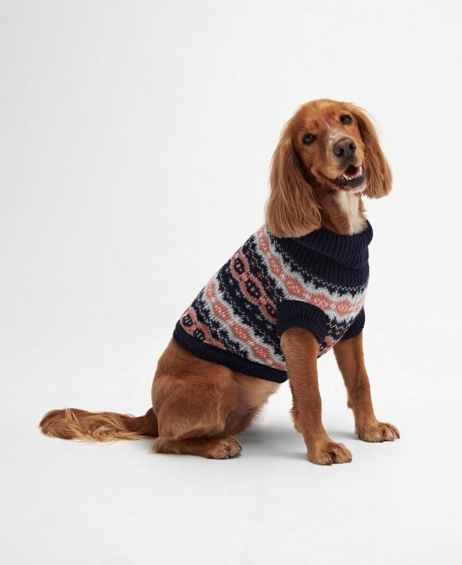 conjunto de presente fair isle dog