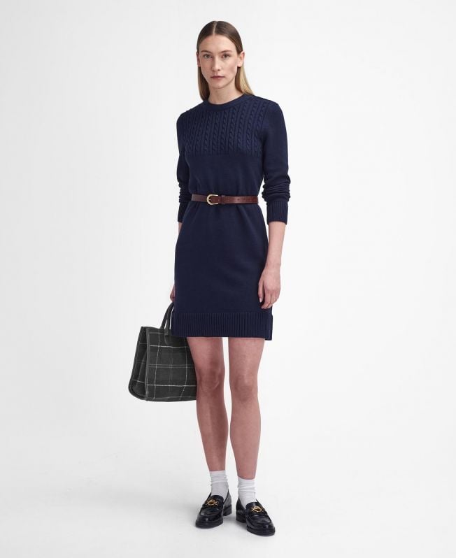 vestido de malha stitch guernsey