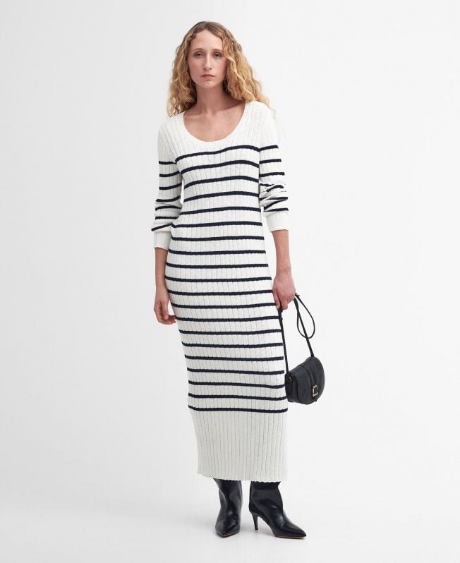 vestido midi listrado raya