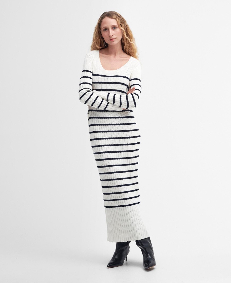 vestido midi listrado raya