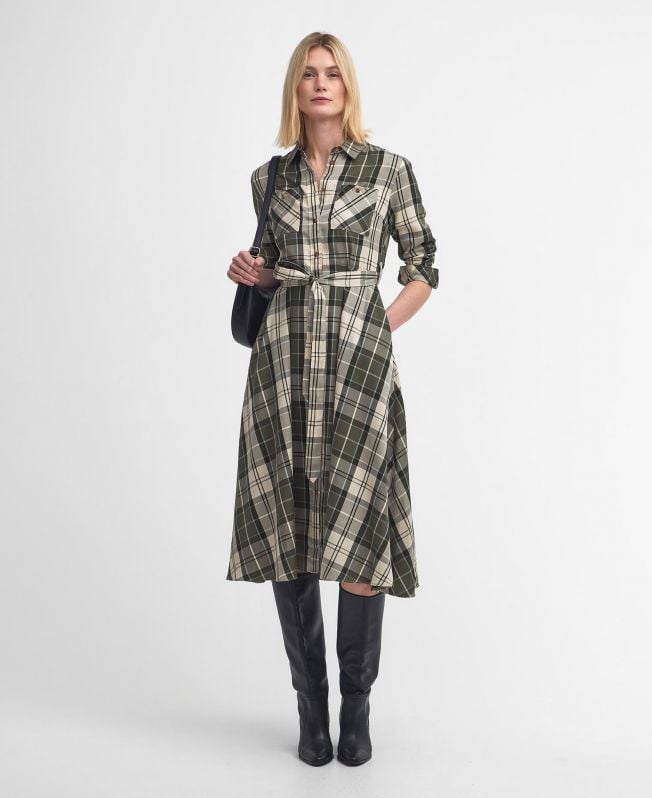 vestido midi xadrez marianne
