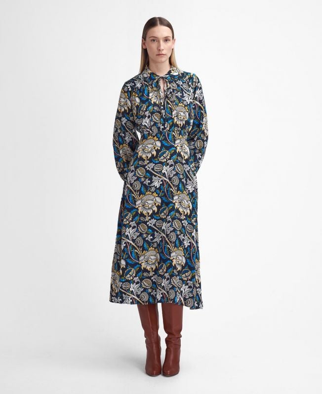 vestido midi barbour x william morris gallery rendall