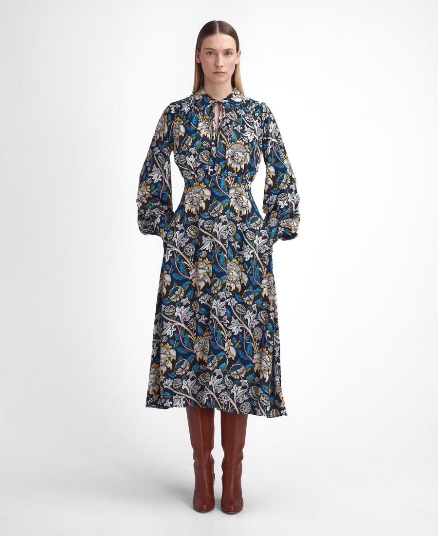 vestido midi barbour x william morris gallery rendall