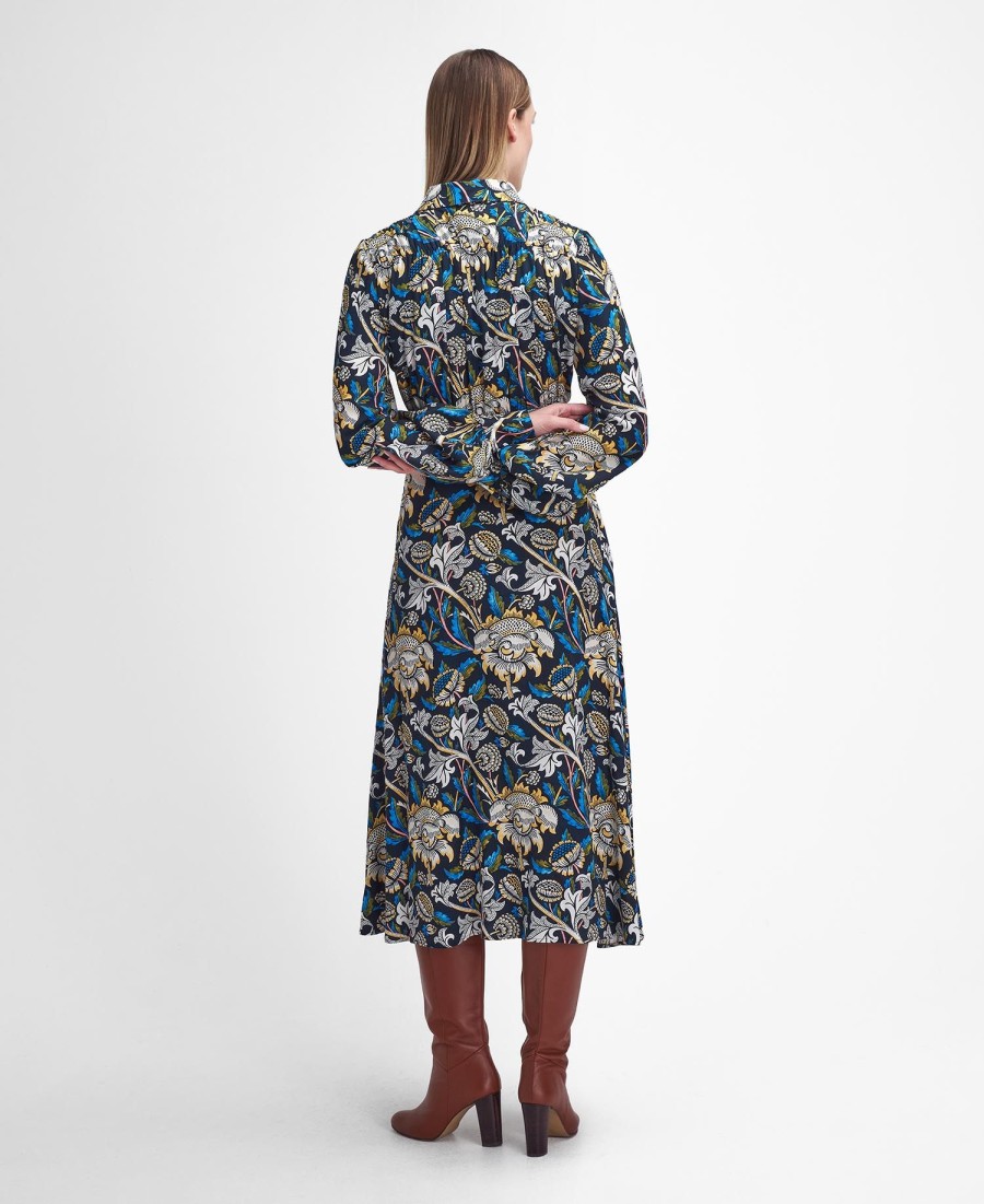 vestido midi barbour x william morris gallery rendall