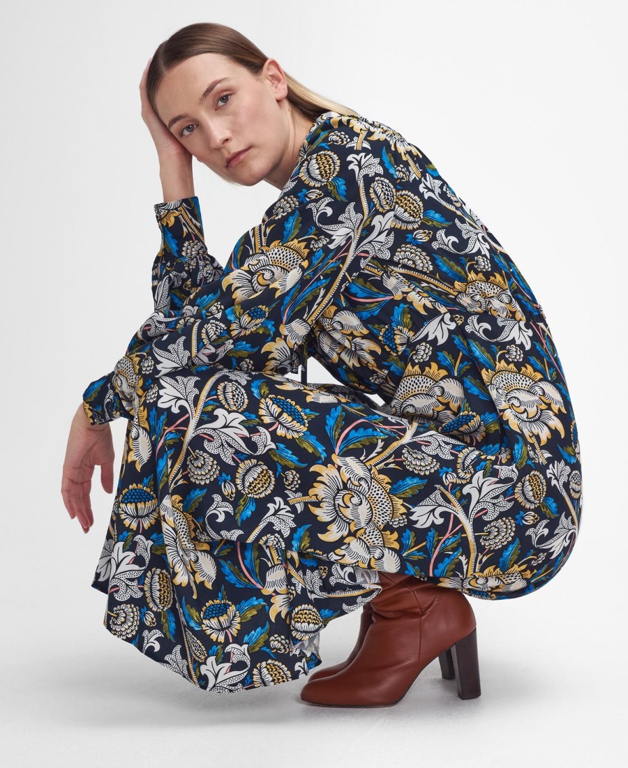vestido midi barbour x william morris gallery rendall