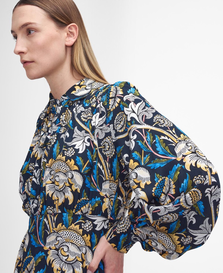vestido midi barbour x william morris gallery rendall