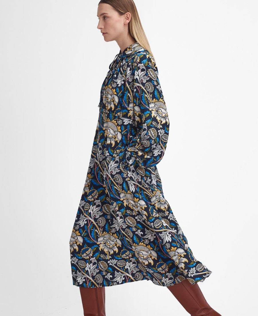 vestido midi barbour x william morris gallery rendall