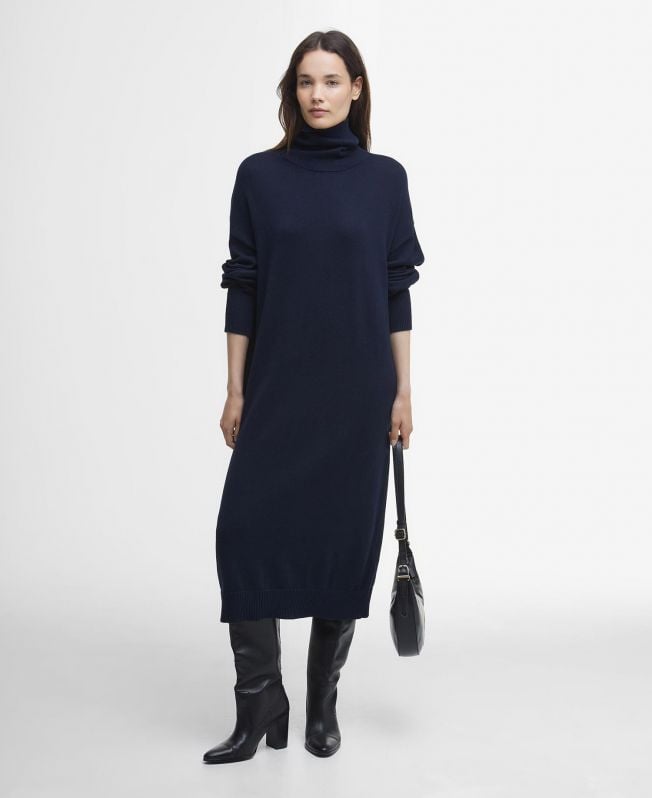 vestido cassandra de malha com gola alta