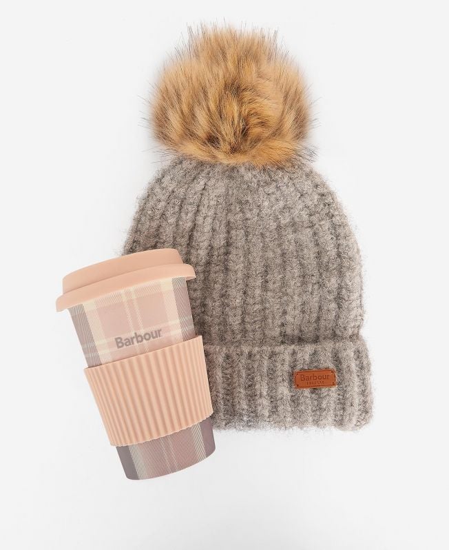 conjunto de caneca de viagem e gorro