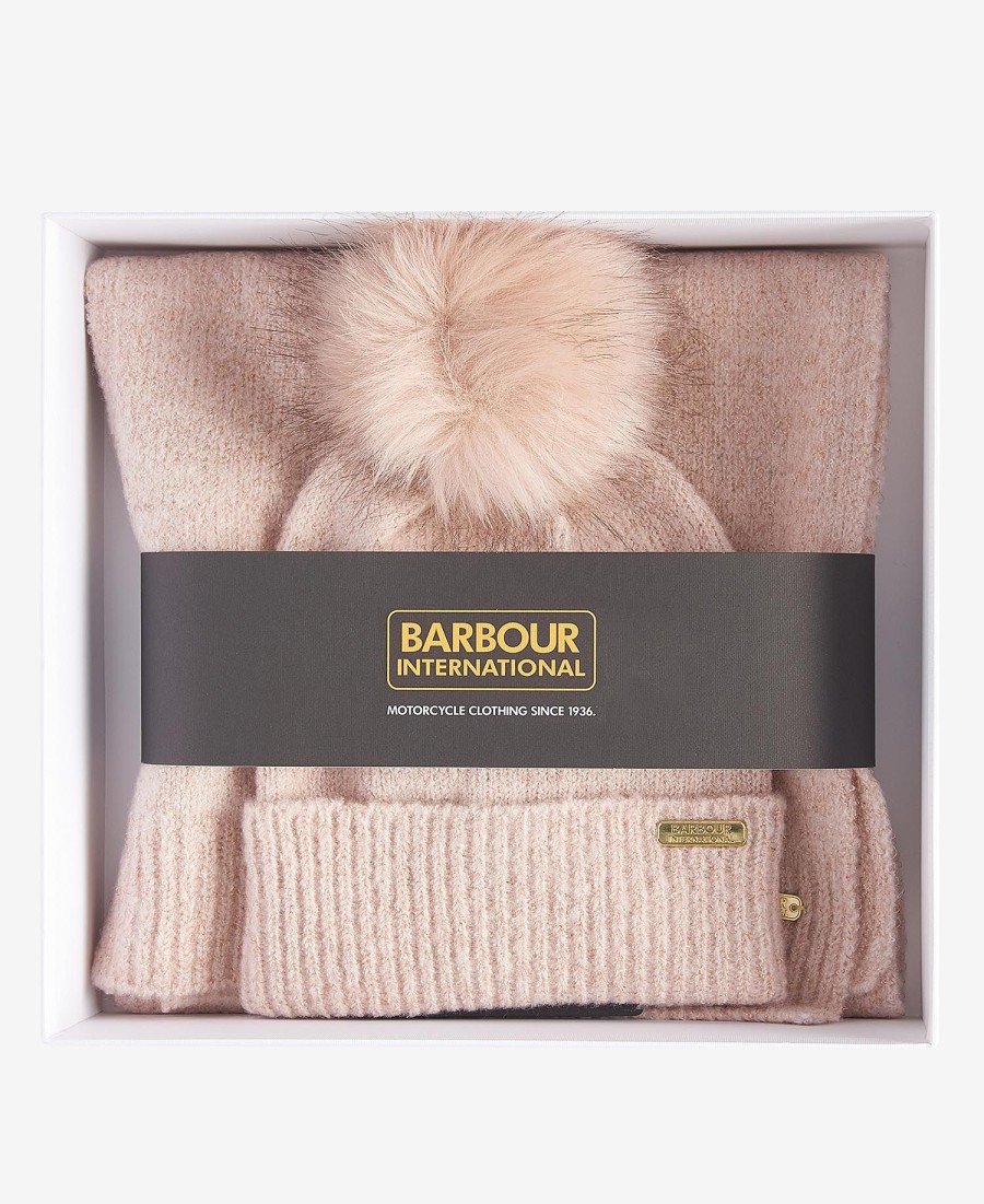 conjunto de presente com gorro e cachecol brilhantes