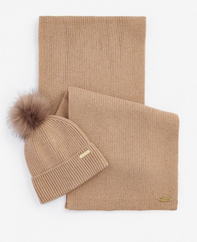 conjunto de presente mallory com gorro e cachecol