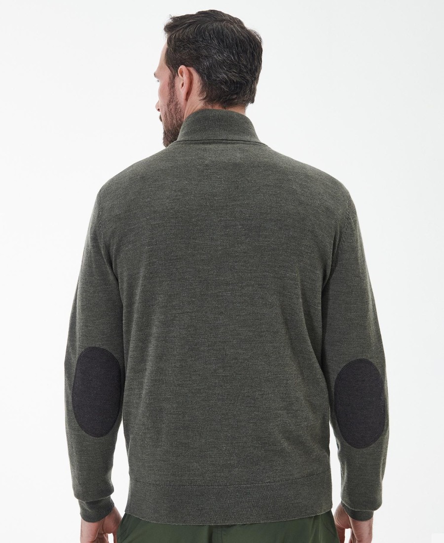 moletom com zíper até a metade em lã merino loyton