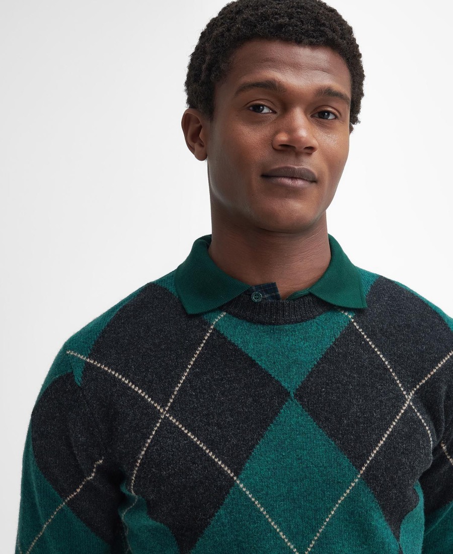 suéter sutherwell argyle com gola moldada