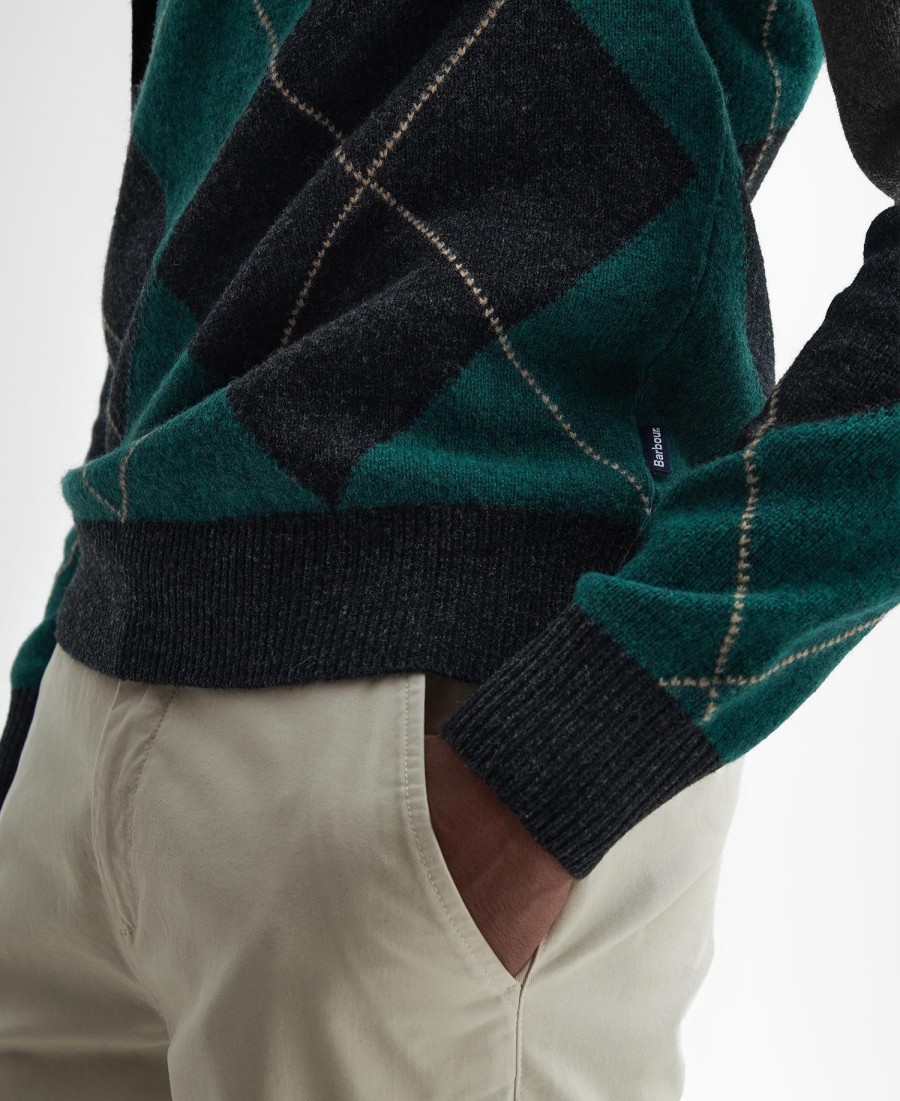 suéter sutherwell argyle com gola moldada