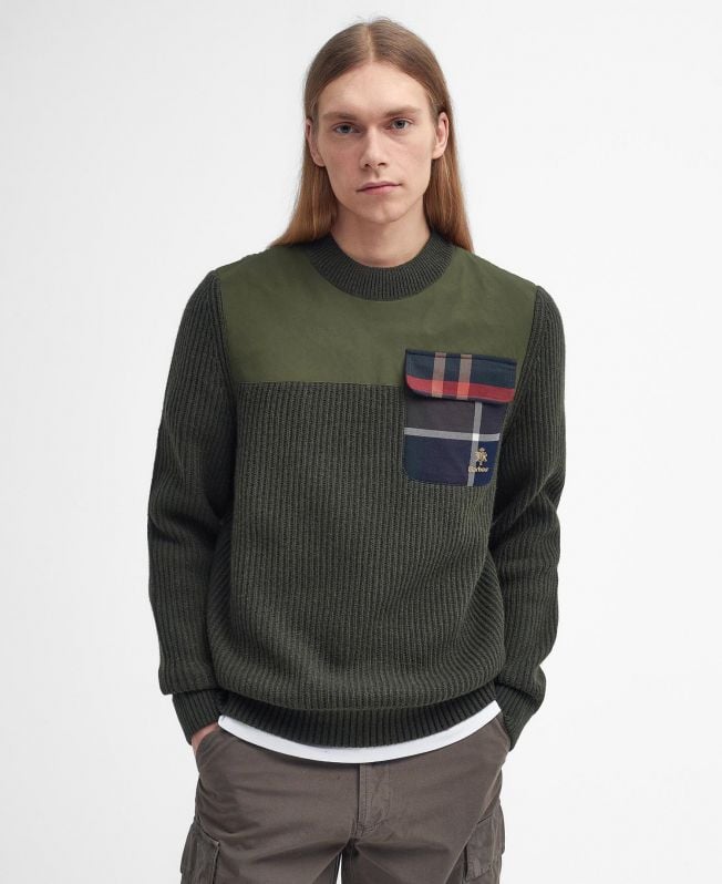 suéter barbour x baracuta miller com gola redonda
