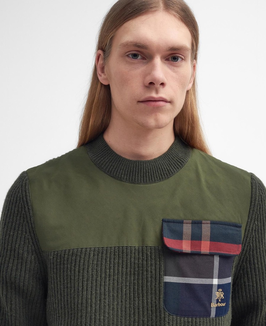 suéter barbour x baracuta miller com gola redonda