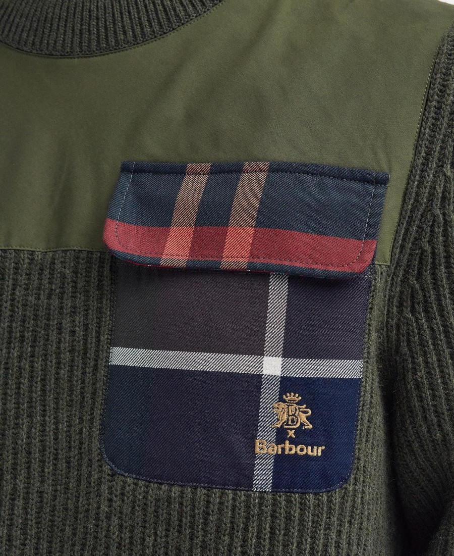 suéter barbour x baracuta miller com gola redonda