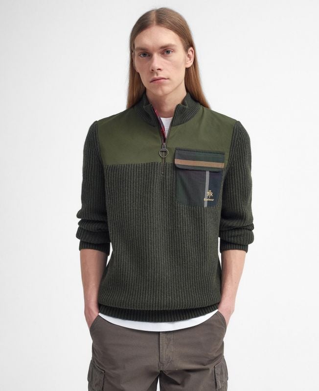suéter meio zíper barbour x baracuta miller