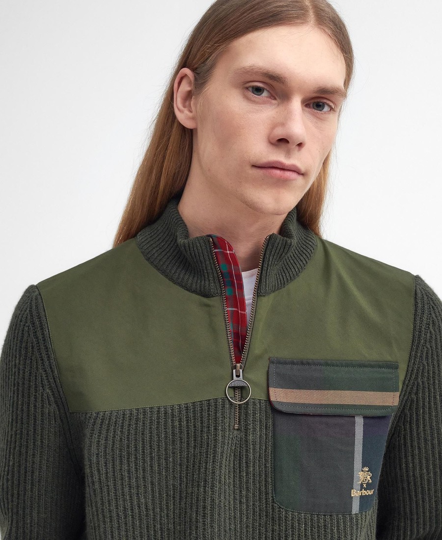 suéter meio zíper barbour x baracuta miller