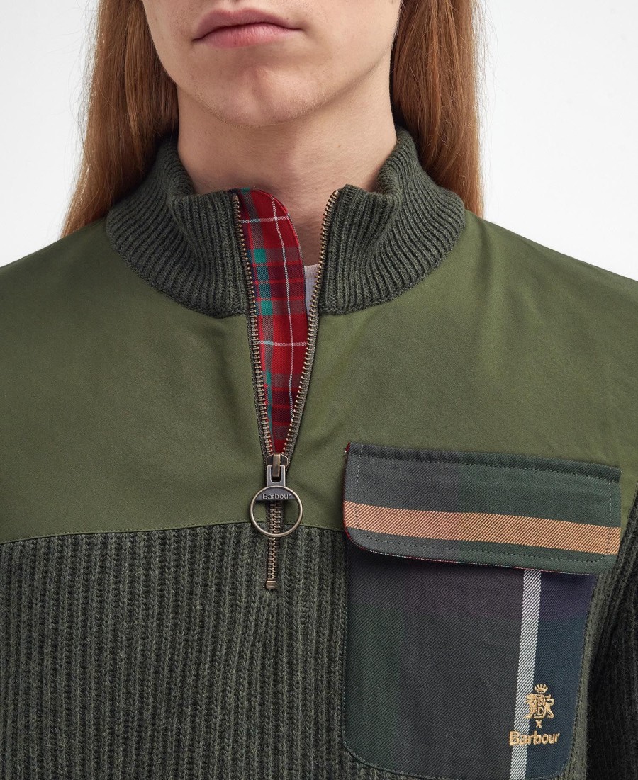 suéter meio zíper barbour x baracuta miller