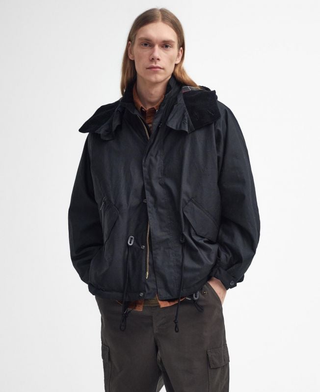 parka curta com cera à prova de vento