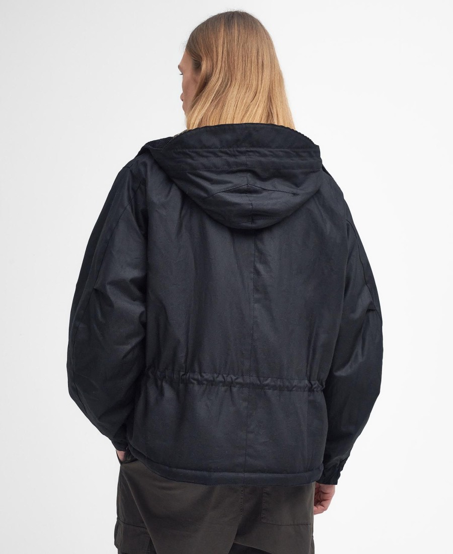 parka curta com cera à prova de vento
