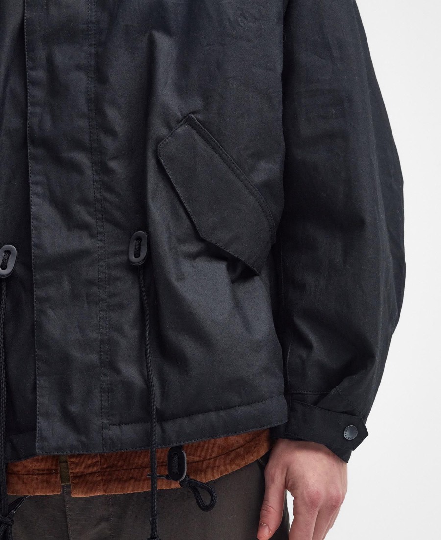 parka curta com cera à prova de vento