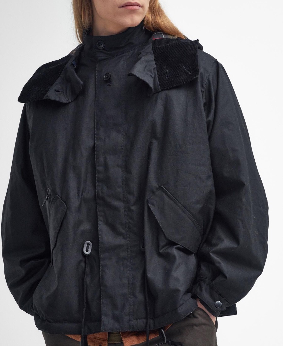 parka curta com cera à prova de vento