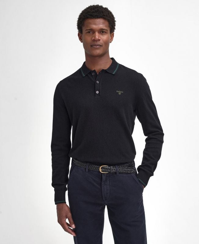 camisa polo de malha de manga comprida nocton