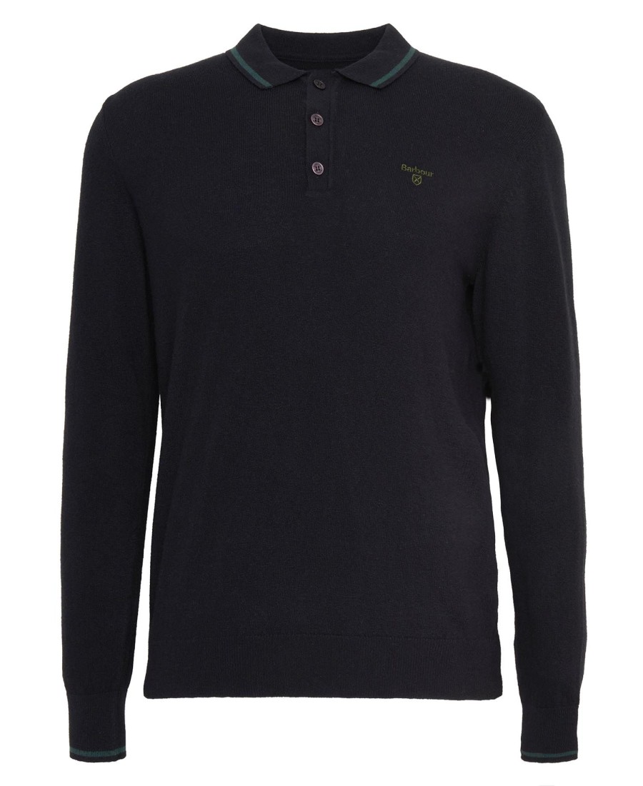camisa polo de malha de manga comprida nocton