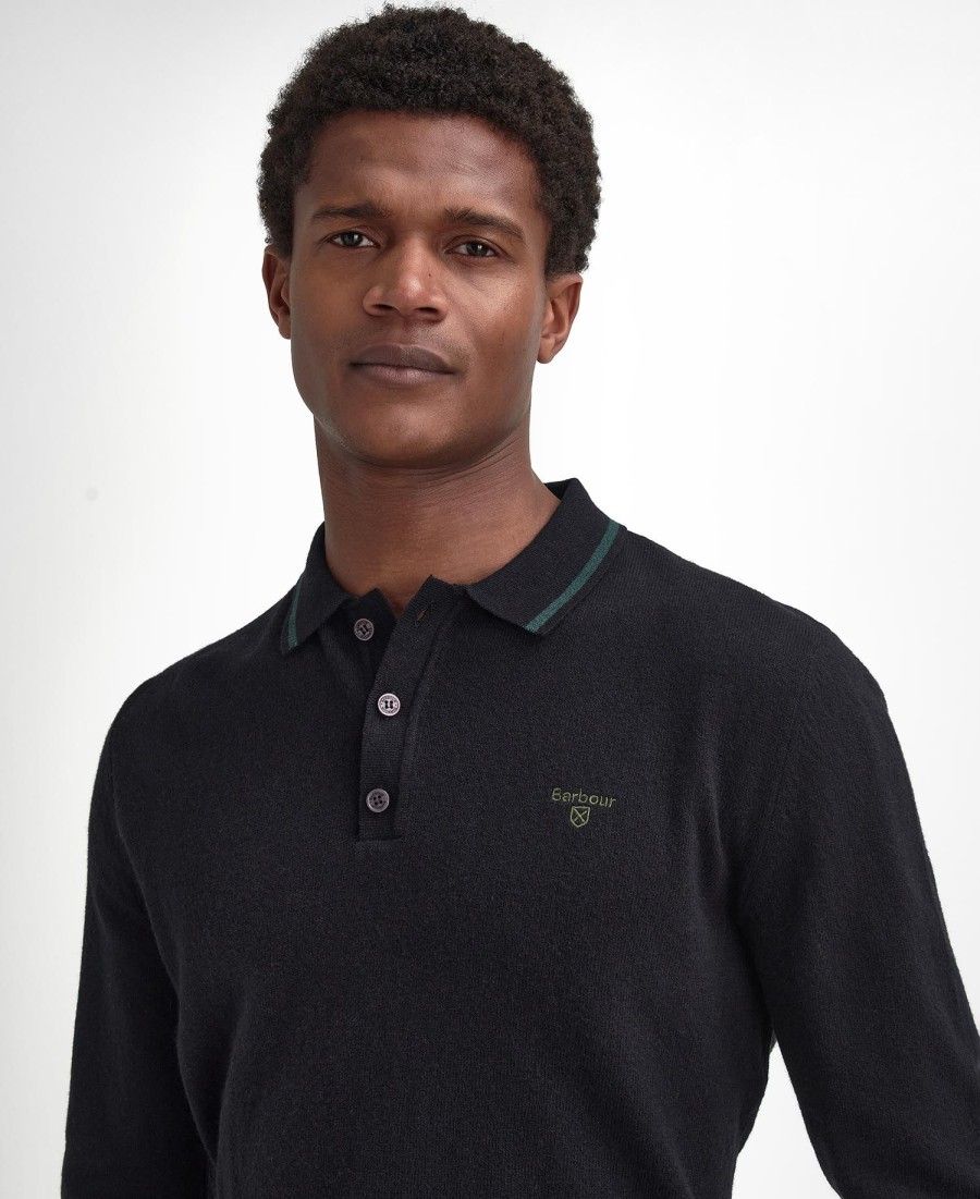 camisa polo de malha de manga comprida nocton