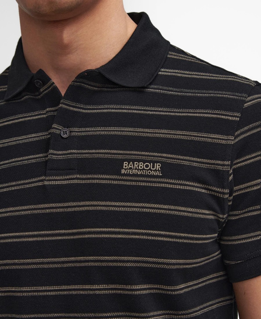 camisa polo de manga curta listrada montague