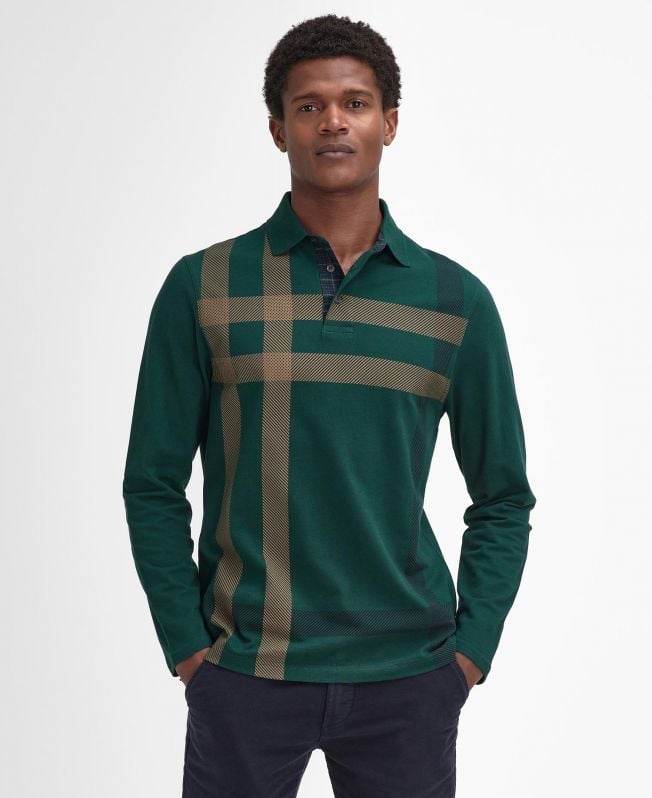 camisa polo de manga comprida blaine tartan