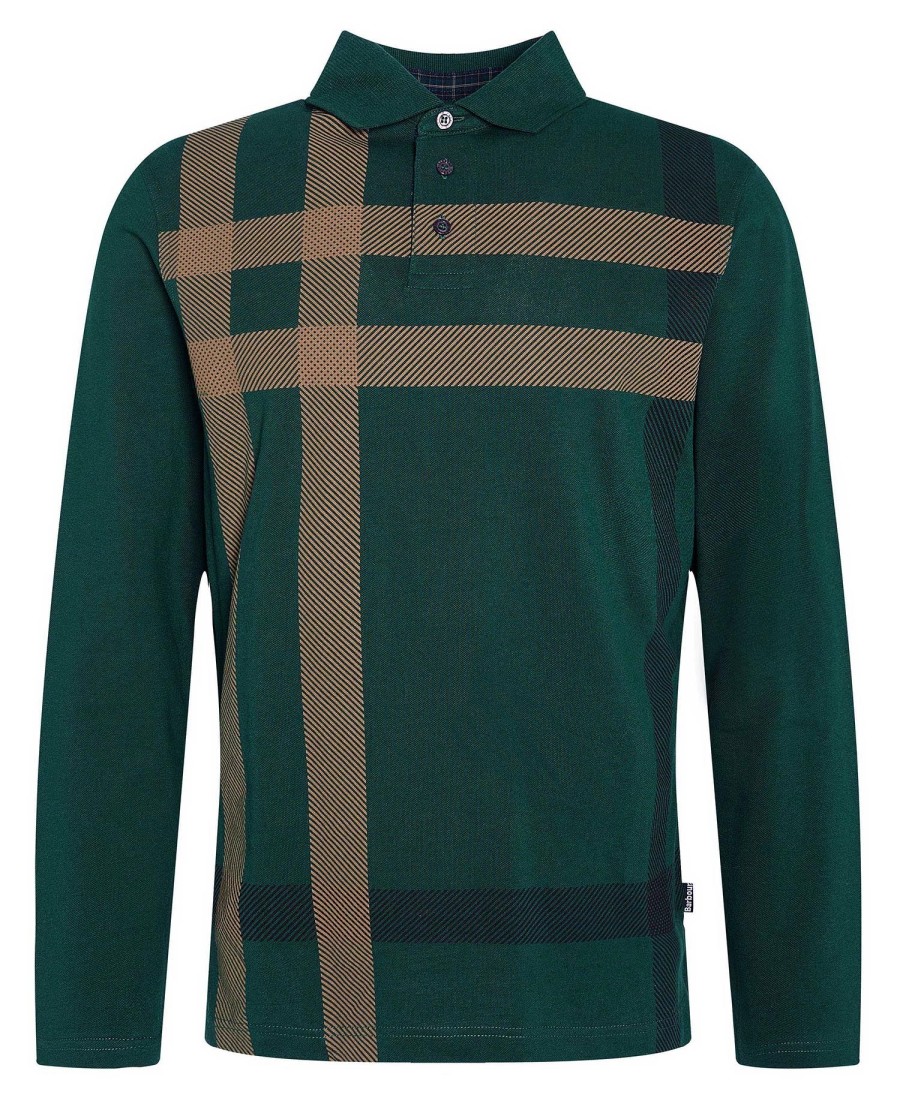 camisa polo de manga comprida blaine tartan