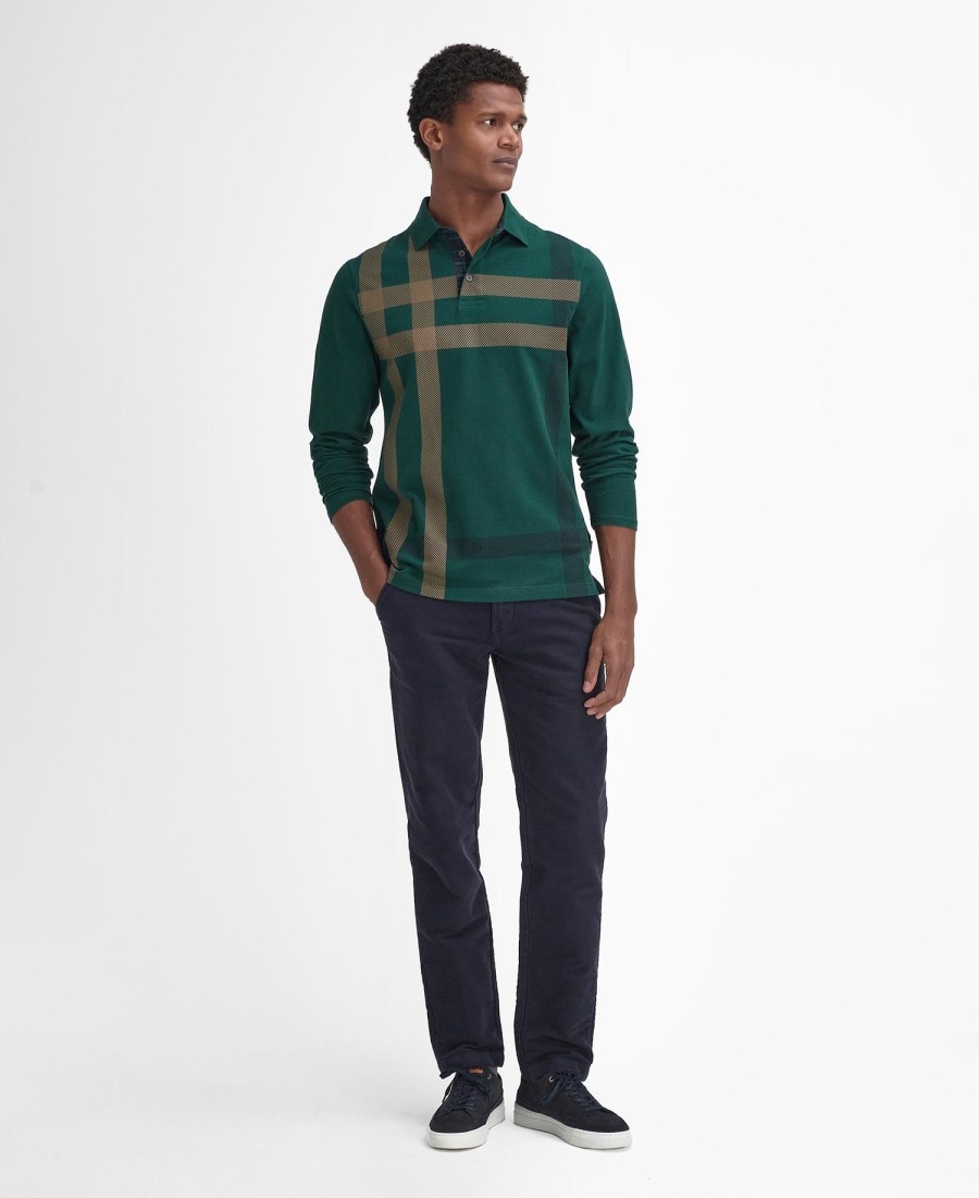 camisa polo de manga comprida blaine tartan