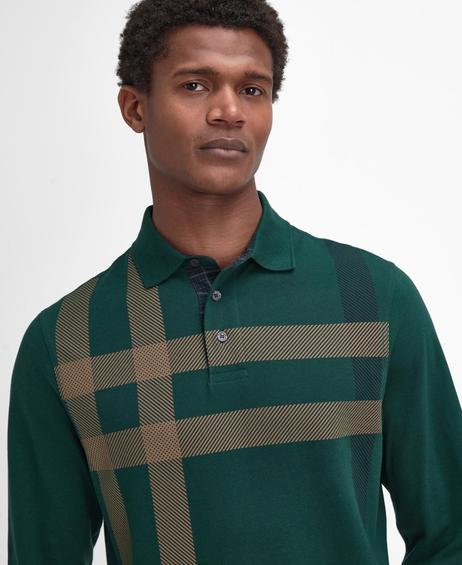 camisa polo de manga comprida blaine tartan
