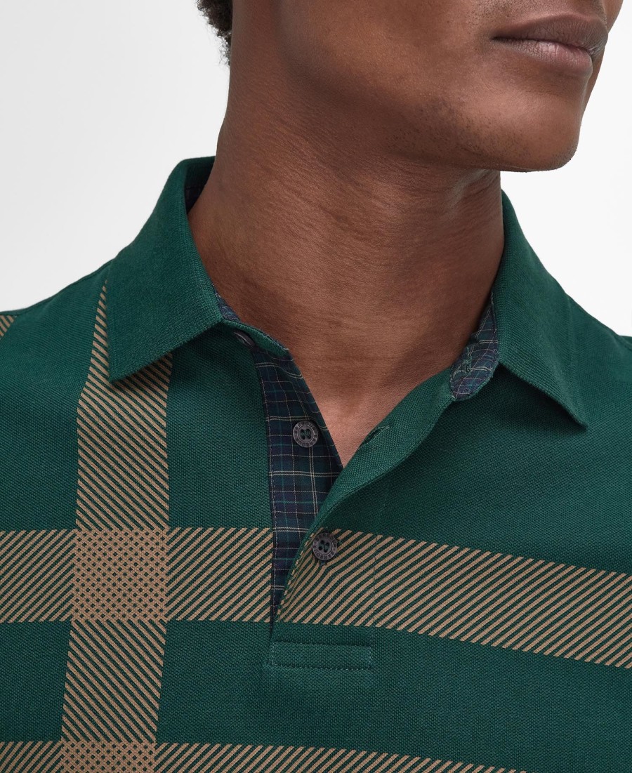 camisa polo de manga comprida blaine tartan