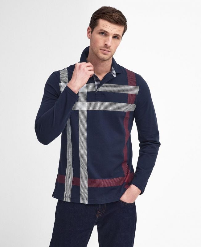 camisa polo de manga comprida blaine tartan