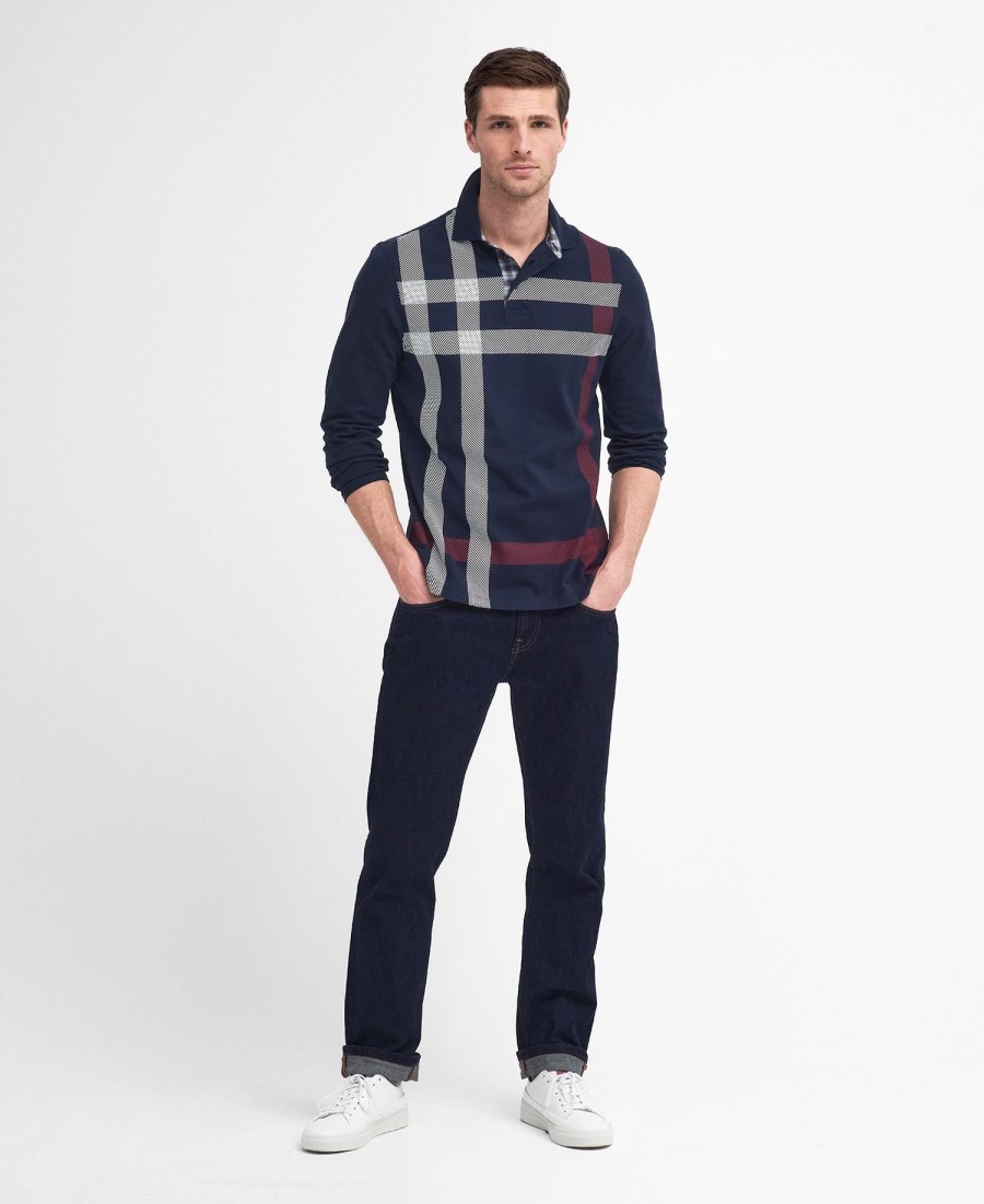 camisa polo de manga comprida blaine tartan