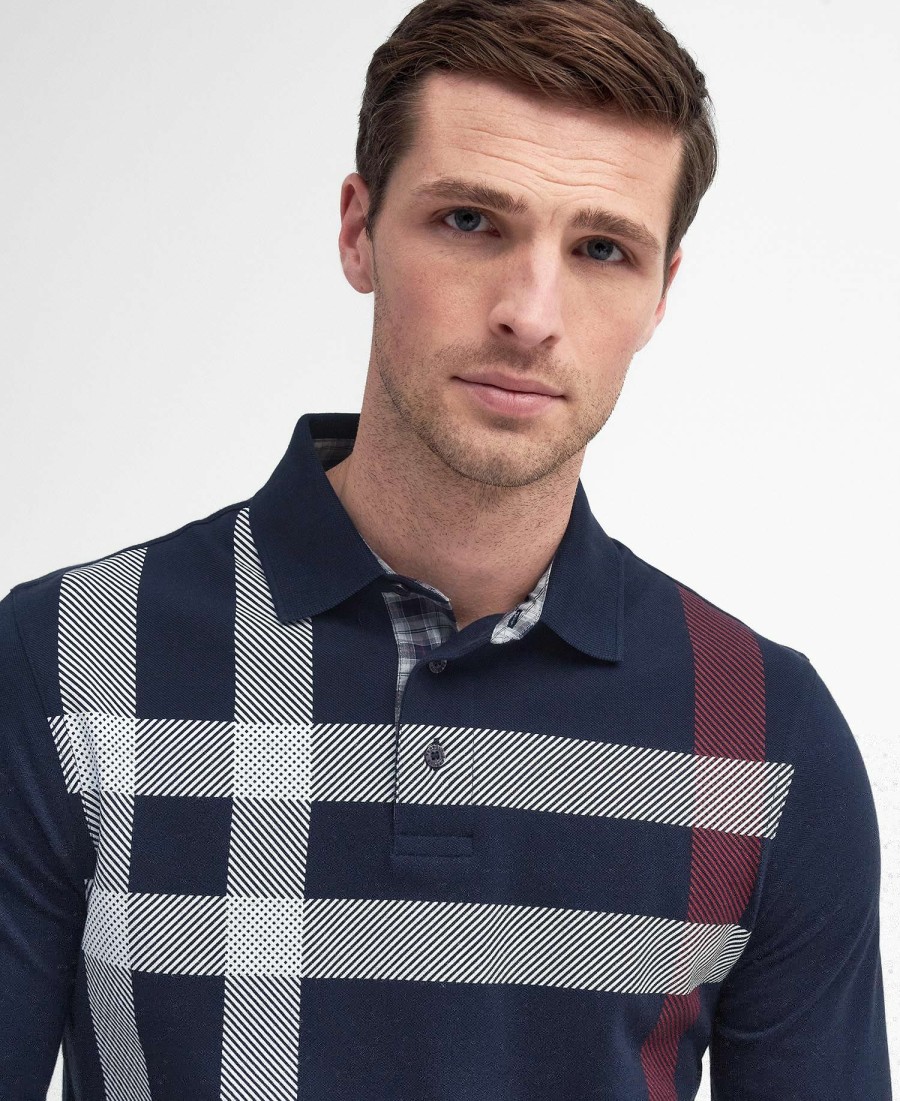 camisa polo de manga comprida blaine tartan
