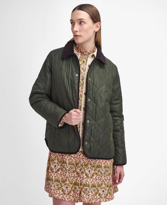 jaqueta acolchoada isabella da barbour x william morris gallery