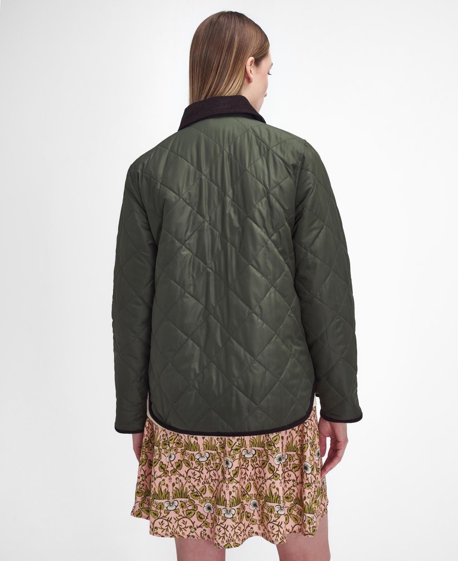 jaqueta acolchoada isabella da barbour x william morris gallery