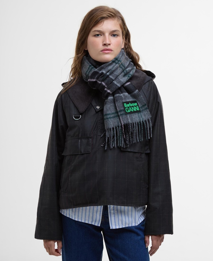cachecol xadrez barbour x ganni