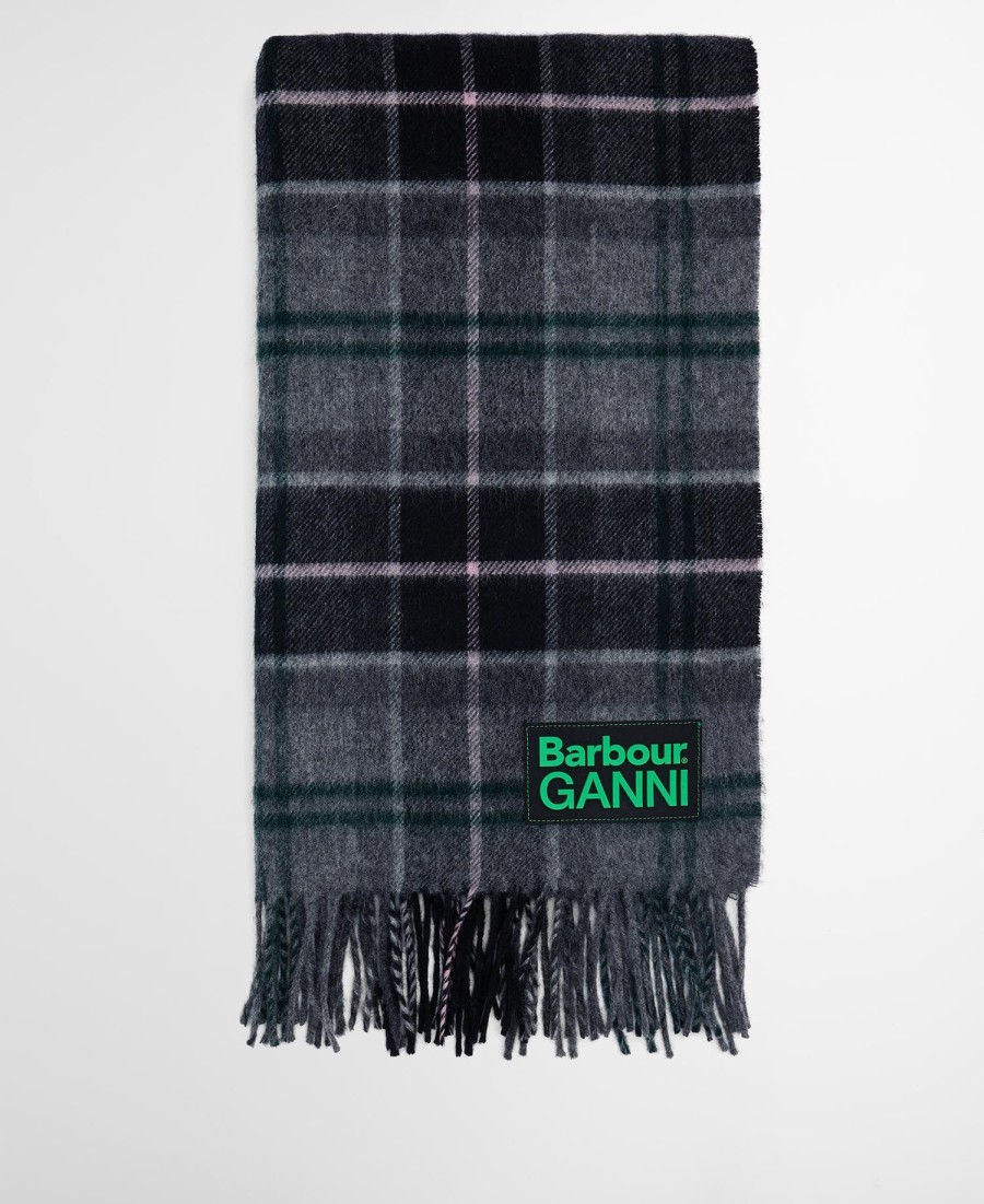 cachecol xadrez barbour x ganni