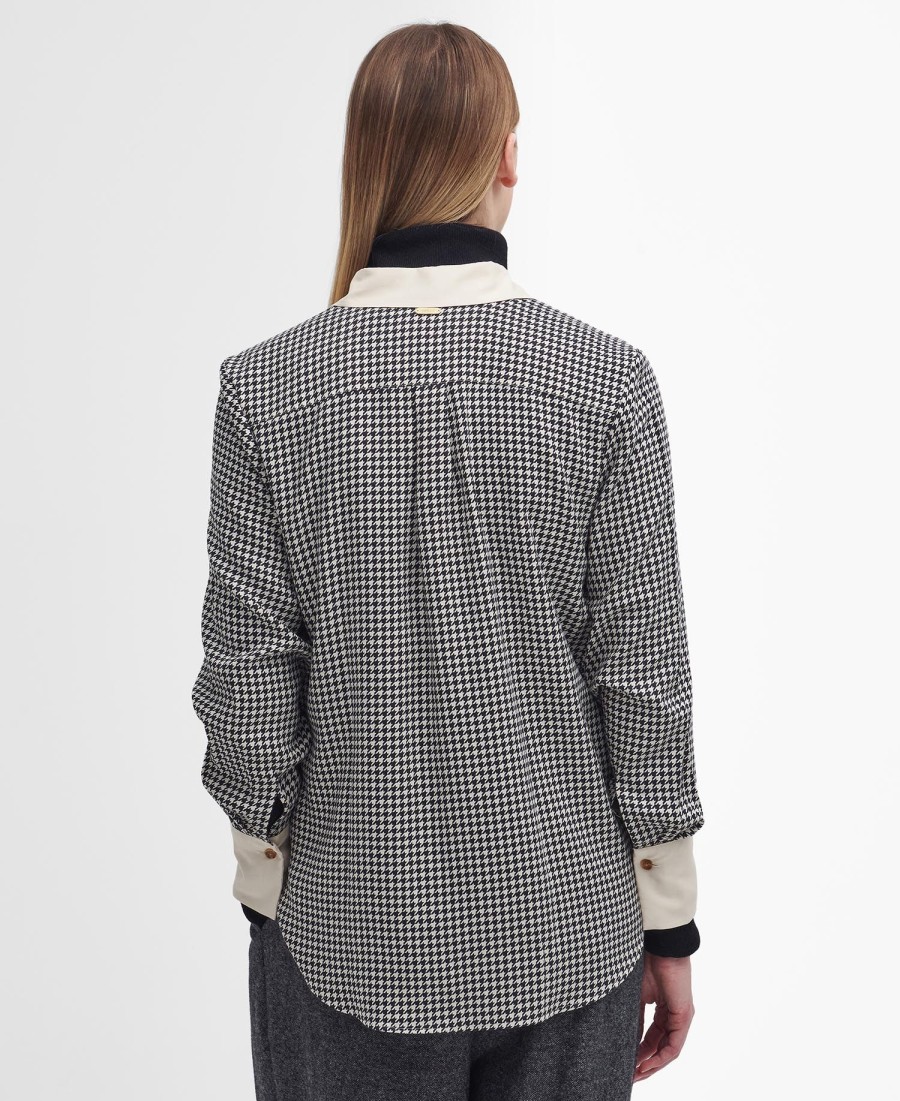 camisa kathryn de manga comprida estampada