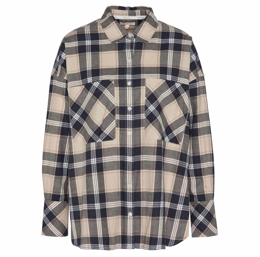 camisa larisa xadrez de manga comprida