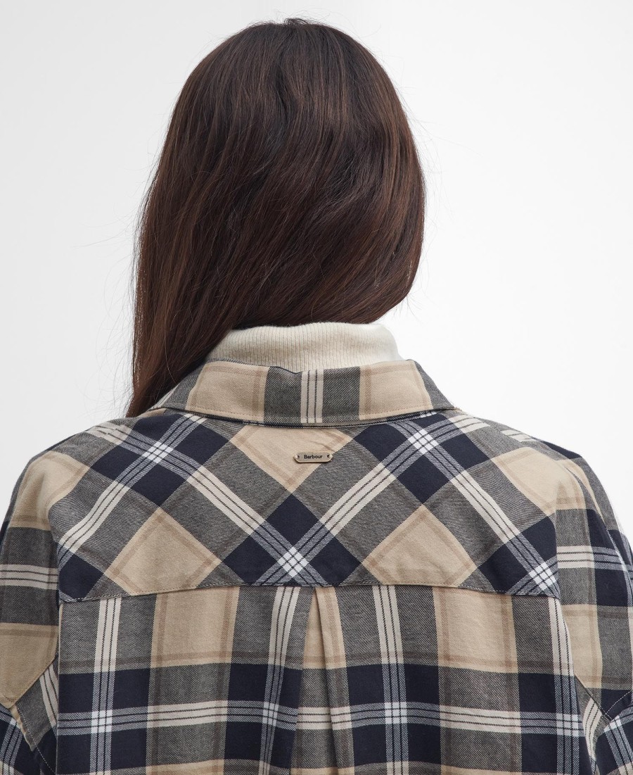 camisa larisa xadrez de manga comprida