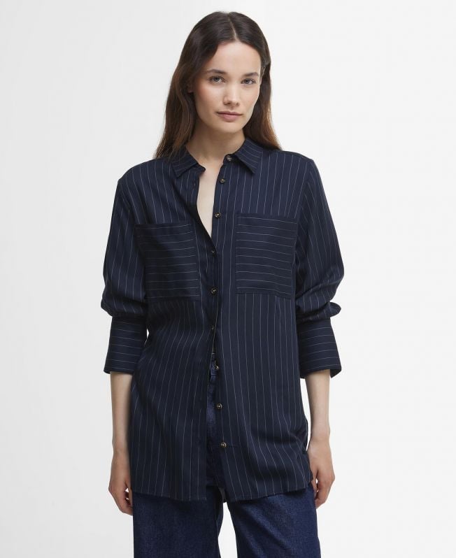 camisa carrie relaxed com risca de giz